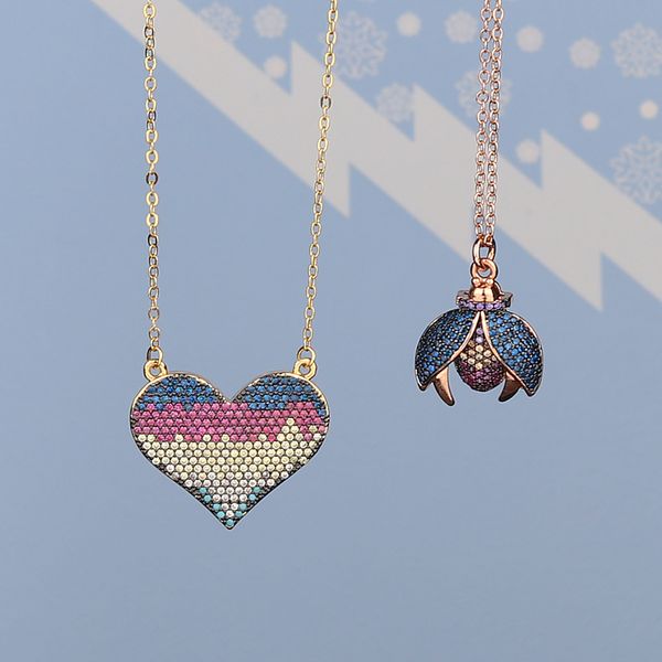 fashion rainbow crystal zircon heart pendent necklace for women boho cubic zirconia full rhinestone insect charm gold jewelry, Silver
fashion rainbow crystal zircon heart pendent necklace for women boho cubic zirconia full rhinestone insect charm gold jewelry, Silver