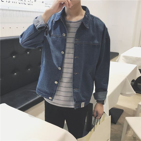 spring autumn 2020 fashion casual hip hop short denim jacket male korean lapel loose shirt student solid color handsome coat, Black;brown
spring autumn 2020 fashion casual hip hop short denim jacket male korean lapel loose shirt student solid color handsome coat, Black;brown