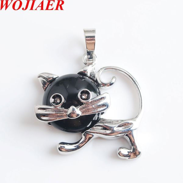 wojiaer natural black agate stone necklace&pendants for women girl cute cat shape beads reiki jewelry chain 18 inches dn8012, Silver
wojiaer natural black agate stone necklace&pendants for women girl cute cat shape beads reiki jewelry chain 18 inches dn8012, Silver