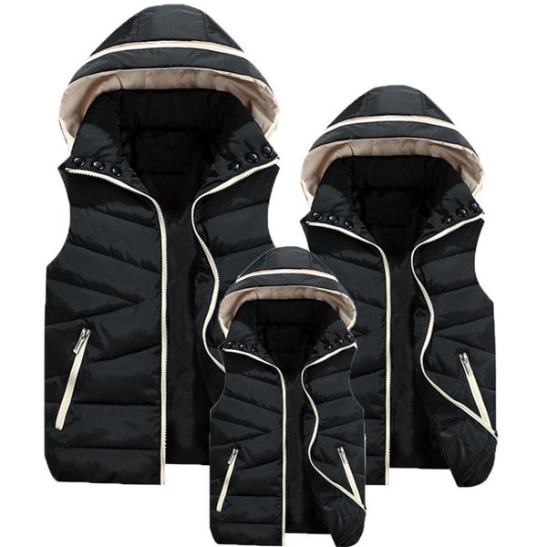 woman child winter men vest family warm sleeveless jacket coat male cotton waistcoat casual parkas outwear female vests, Black;white
woman child winter men vest family warm sleeveless jacket coat male cotton waistcoat casual parkas outwear female vests, Black;white