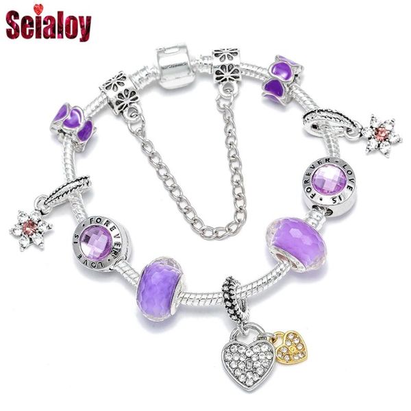 seialoy fashion purple crystal flowers beaded shiny heart charm bracelets for women original popular bangle girl holiday jewelry, Golden;silver
seialoy fashion purple crystal flowers beaded shiny heart charm bracelets for women original popular bangle girl holiday jewelry, Golden;silver