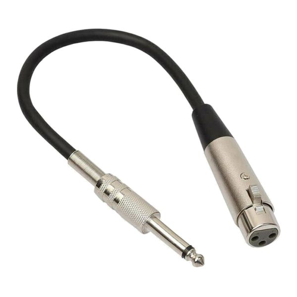 stereo microphone cable 3-pin to 1/4 '' mono female connector black 
stereo microphone cable 3-pin to 1/4 '' mono female connector black