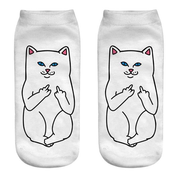 socks spring autumn winter women cute designer socks ripnd 3d cat, Black;white