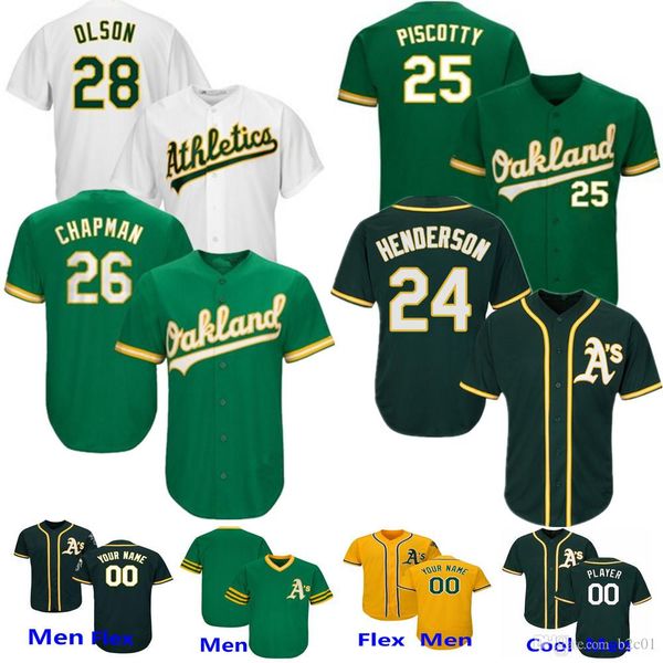 Oakland Jersey Athletics Jerseys Matt Chapman Rickey Henderson Khris Davis Rickey Henderson Jose Canseco Reggie Jackso Men