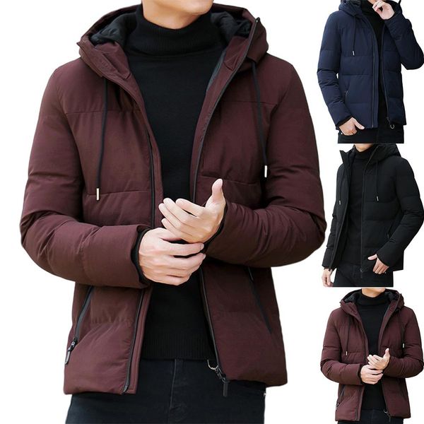 2020 men winter long sleeve pockets zipper thick cotton padded plus size warm coat winter jacket windproof father's gift parka, Black
2020 men winter long sleeve pockets zipper thick cotton padded plus size warm coat winter jacket windproof father's gift parka, Black