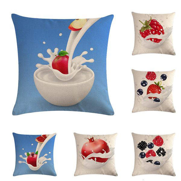 фрукты с молоком casethrow наволочкой клубничной подушки для автомобилей главной украшения наволочка украшения дом zy835