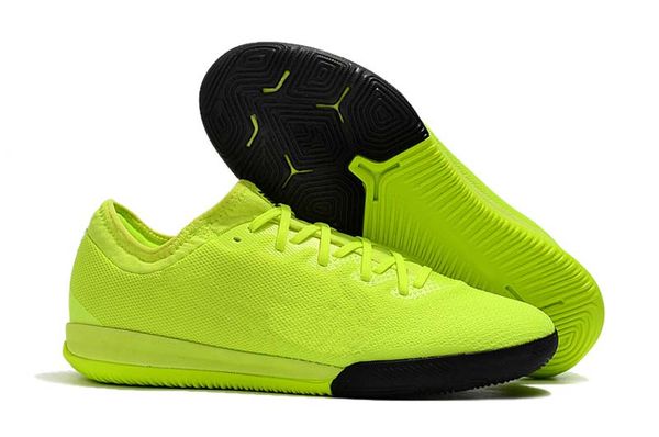 men knitted soccer shoes mercurial superflyx 6 elite ic / tf soccer shoes indoor / outdoor yellow low help football shoes