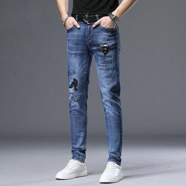 мужские джинсы дизайнер мужчины хип-хоп байкер джинсы полосатый хлопок брюки джинсовые skinny мужские бегуны брюки повседневный pant мужские, Blue 
мужские джинсы дизайнер мужчины хип-хоп байкер джинсы полосатый хлопок брюки джинсовые skinny мужские бегуны брюки повседневный pant мужские, Blue