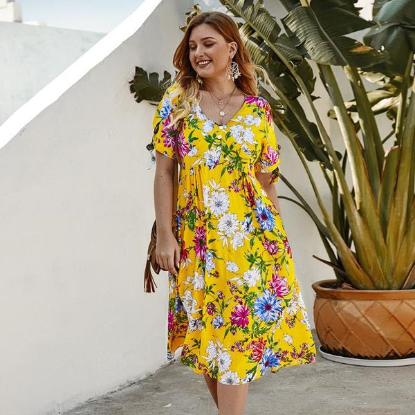 casual sundress women boho plus size midi dresses summer high waist floral print beach holiday pleated a line dresses robe tunic, Black;gray
casual sundress women boho plus size midi dresses summer high waist floral print beach holiday pleated a line dresses robe tunic, Black;gray