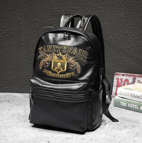 wholesale men handbag personalized embroidered men backpacks street trend printed leather student bags original design embroidered backpack, Black
wholesale men handbag personalized embroidered men backpacks street trend printed leather student bags original design embroidered backpack, Black