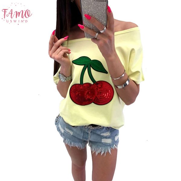plus size 5xl 2019 summer women t shirts casual polyester ladies short sleeve sequined cherry print off shoulder female shirt, White
plus size 5xl 2019 summer women t shirts casual polyester ladies short sleeve sequined cherry print off shoulder female shirt, White