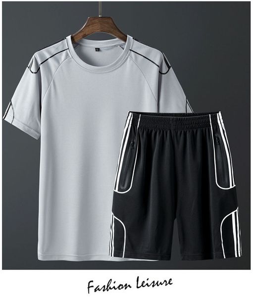 solid mens 2pcs tracksuits short sleeve crew neck mens print sports sets tshirt short sets, Gray
solid mens 2pcs tracksuits short sleeve crew neck mens print sports sets tshirt short sets, Gray