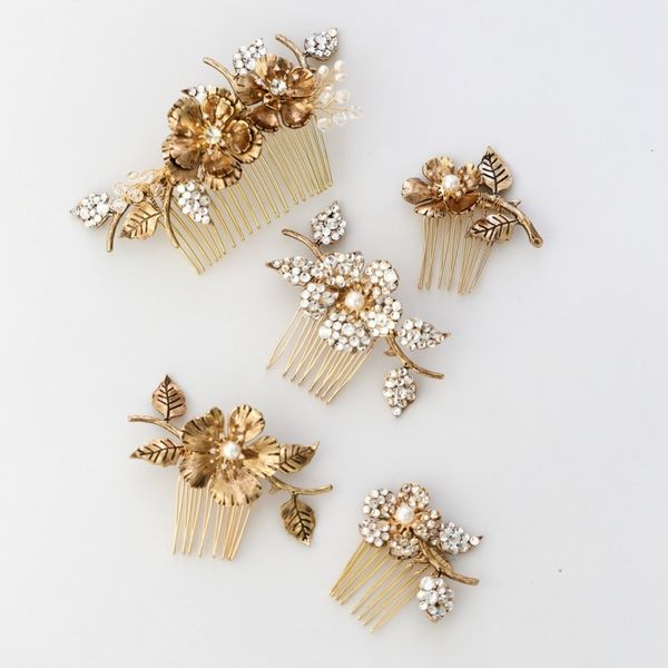 delicate vintage gold bridal small hair comb pins crystal hair accessories for women wedding party prom, Golden;white
delicate vintage gold bridal small hair comb pins crystal hair accessories for women wedding party prom, Golden;white