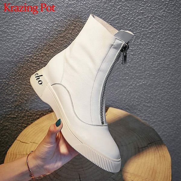 krazing pot natural cow leather leisure sole rock design round toe winter med heels keep warm zipper fastener boots l56, Black
krazing pot natural cow leather leisure sole rock design round toe winter med heels keep warm zipper fastener boots l56, Black