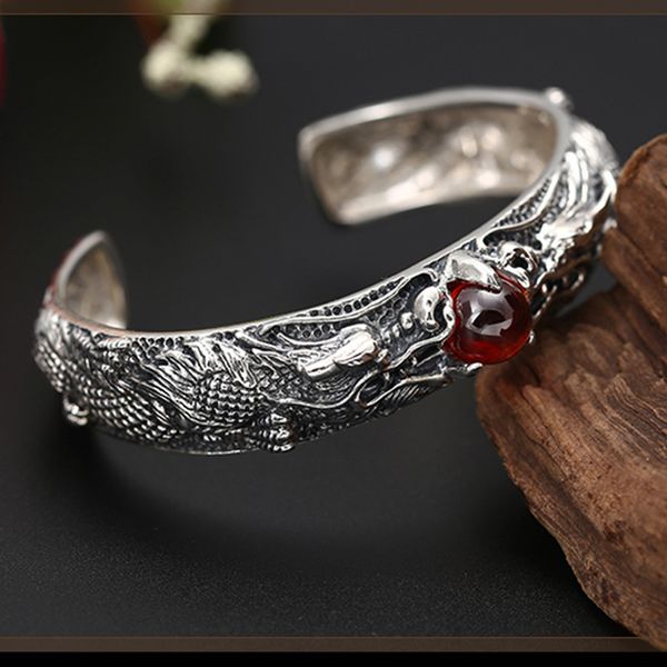 men's s925 sterling silver domineering dragon bracelet vintage exaggerated personality jewelry, Black
men's s925 sterling silver domineering dragon bracelet vintage exaggerated personality jewelry, Black