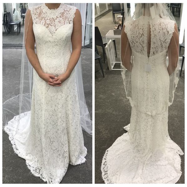 elegant wedding dresses a-line high neck sheath simple lace wedding dress with court train buttons up bridal gowns online robe de soiree, White
elegant wedding dresses a-line high neck sheath simple lace wedding dress with court train buttons up bridal gowns online robe de soiree, White