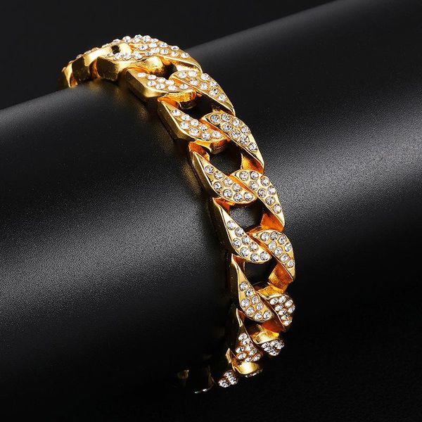 new bling diamond mens hip hop iced out cuban link chain bangle bracelets miami gold silver curb chains wristband birthday gifts for guys, Black
new bling diamond mens hip hop iced out cuban link chain bangle bracelets miami gold silver curb chains wristband birthday gifts for guys, Black