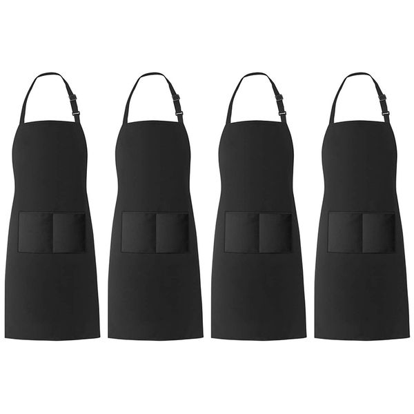 4 пакет bib фартуки с 2 карманы главная кухня ресторана chef cooking регулируемое фартук для женщин мужчин (черный
4 пакет bib фартуки с 2 карманы главная кухня ресторана chef cooking регулируемое фартук для женщин мужчин (черный