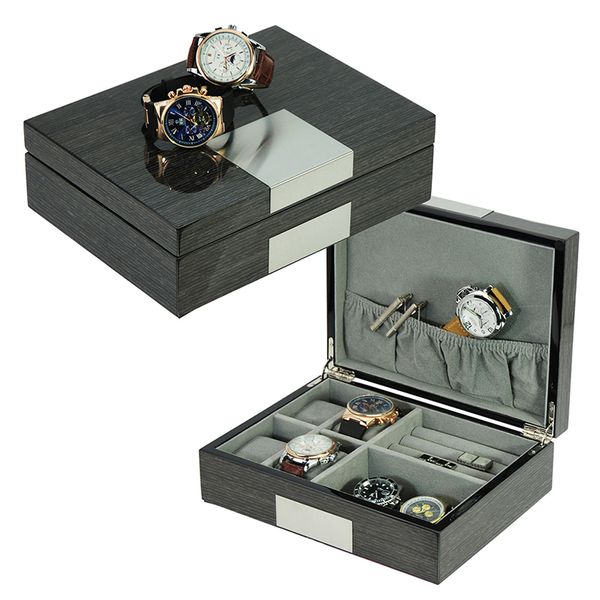 sonny grey ginko lacquered cufflink ring watch box storage organizer jewelry display case with 4 slots watch box, Silver;golden
sonny grey ginko lacquered cufflink ring watch box storage organizer jewelry display case with 4 slots watch box, Silver;golden