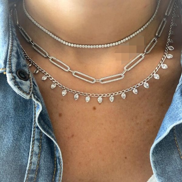 2019 christmas gift unique women jewelry gold filled micro pave cz safety pin link chain choker necklace 32+10cm layer, Silver
2019 christmas gift unique women jewelry gold filled micro pave cz safety pin link chain choker necklace 32+10cm layer, Silver