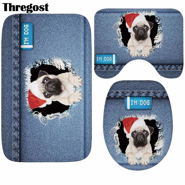 christmas animal 3d printed bath mat set toilet carpet set flannel non-slip rug toilet lid cover shower room rug floor mats
christmas animal 3d printed bath mat set toilet carpet set flannel non-slip rug toilet lid cover shower room rug floor mats