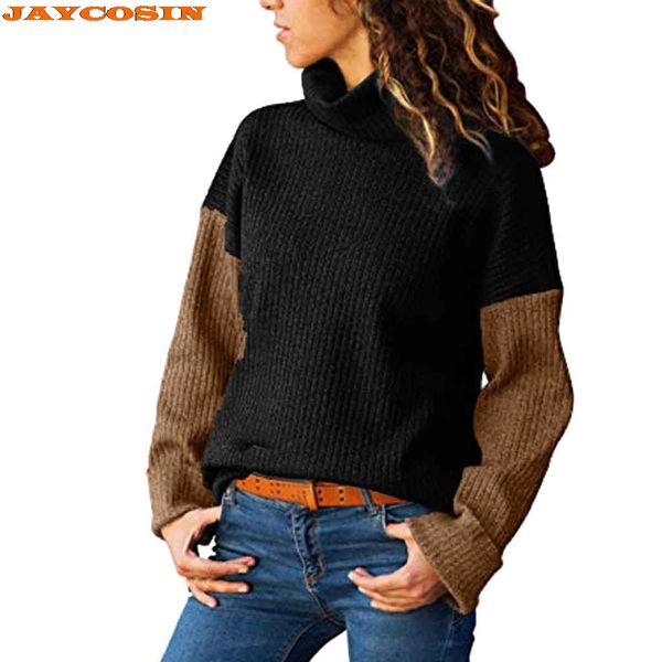 women's sweaters jaycosin fashion design turtleneck color matching long-sleeved slim sweater pullover high quality, White;black
women's sweaters jaycosin fashion design turtleneck color matching long-sleeved slim sweater pullover high quality, White;black