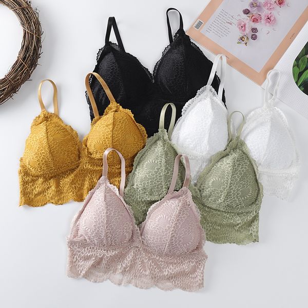 french style bralette seamless deep v lace bras women padded push up soft underwear no steel, Black;white
french style bralette seamless deep v lace bras women padded push up soft underwear no steel, Black;white