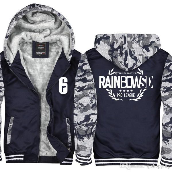 rainbow six hoodie camouflage coat winter thicken fleece cotton coat cashmere hoodie zipper jacket warm sweatshirt sportswear us eu size, Blue;black
rainbow six hoodie camouflage coat winter thicken fleece cotton coat cashmere hoodie zipper jacket warm sweatshirt sportswear us eu size, Blue;black