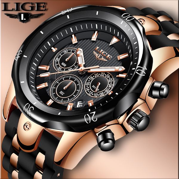 lige new mens watches men's sports watch men silicone waterproof clock analog quartz wristwatch+box, Slivery;brown
lige new mens watches men's sports watch men silicone waterproof clock analog quartz wristwatch+box, Slivery;brown