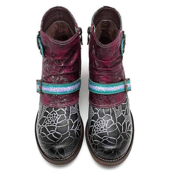 socofy printed genuine leather splicing ankle for shoes woman autumn winter boots women block heels booties botas mx200508, Black
socofy printed genuine leather splicing ankle for shoes woman autumn winter boots women block heels booties botas mx200508, Black