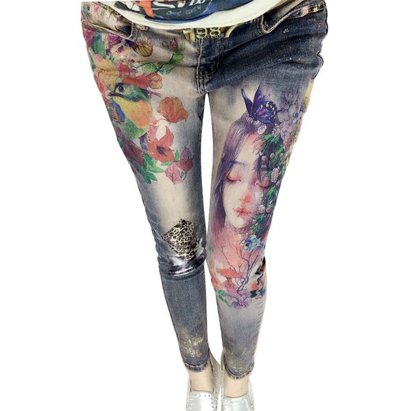 3d print painted pattern jeans women's stretch skinny jeans woman plus size pants women stretch jean full femme a352, Blue
3d print painted pattern jeans women's stretch skinny jeans woman plus size pants women stretch jean full femme a352, Blue