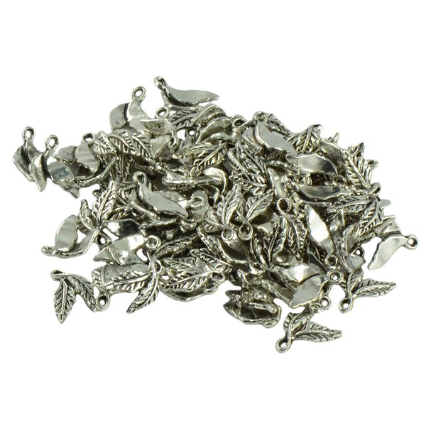 100 lots jewelry making design charms - metal antique silver tow leaves designs, diy pendants ancient jewelry making and crafting, Black
100 lots jewelry making design charms - metal antique silver tow leaves designs, diy pendants ancient jewelry making and crafting, Black