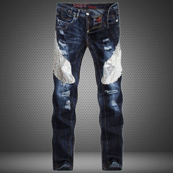 eagle patchwork jeans men hole fashion jean brand biker jeans homme sequined mid-rised straight slim ripped casual pants, Blue
eagle patchwork jeans men hole fashion jean brand biker jeans homme sequined mid-rised straight slim ripped casual pants, Blue