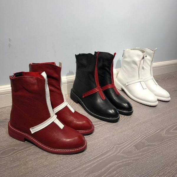 botines mujer shoes woman round toe bottes femme mixed colors ladies shoes low heels rear zipper zapatos de mujer, Black
botines mujer shoes woman round toe bottes femme mixed colors ladies shoes low heels rear zipper zapatos de mujer, Black