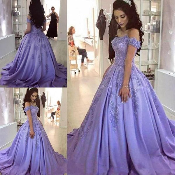 2020 lavender prom dresses lace applique off the shoulder beaded satin custom made evening gowns celebrity formal occasion wear, Black
2020 lavender prom dresses lace applique off the shoulder beaded satin custom made evening gowns celebrity formal occasion wear, Black