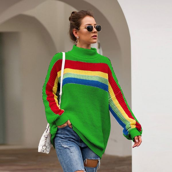 feitong fashion women knitted rainbow print long sleeve o-neck sweater sueter mujer invierno 2019 blusa de frio feminina, White;black
feitong fashion women knitted rainbow print long sleeve o-neck sweater sueter mujer invierno 2019 blusa de frio feminina, White;black