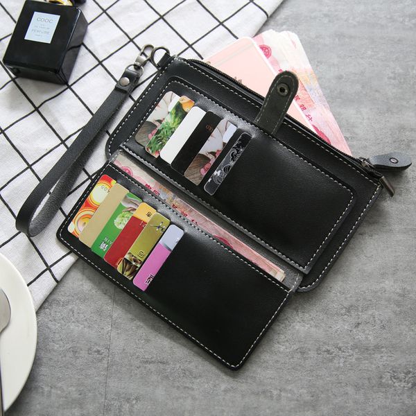 2019 new women's wallet long multi-function zipper multi-card position buckle zipper student wallet female hand purse, Red;black
2019 new women's wallet long multi-function zipper multi-card position buckle zipper student wallet female hand purse, Red;black