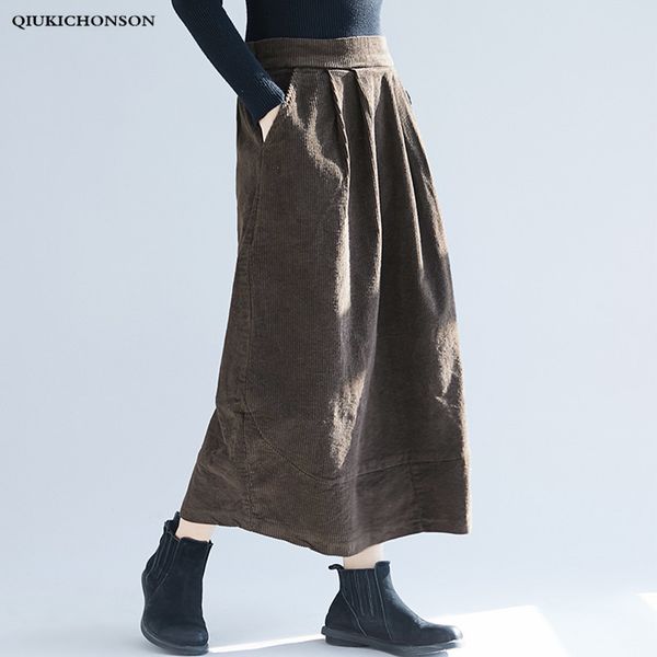 literary vintage mori girl thick corduroy skirt women winter lantern bottom pleated plus size long skirts high waisted lange rok, Black
literary vintage mori girl thick corduroy skirt women winter lantern bottom pleated plus size long skirts high waisted lange rok, Black