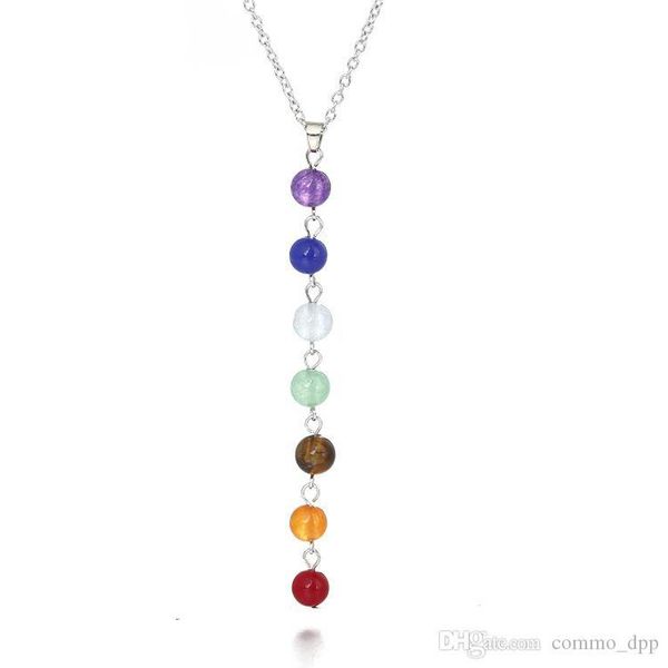 7 chakra beads pendant necklace with real stones mala y-shaped chains for women reiki healing energy beads yoga jewelry, Silver
7 chakra beads pendant necklace with real stones mala y-shaped chains for women reiki healing energy beads yoga jewelry, Silver
