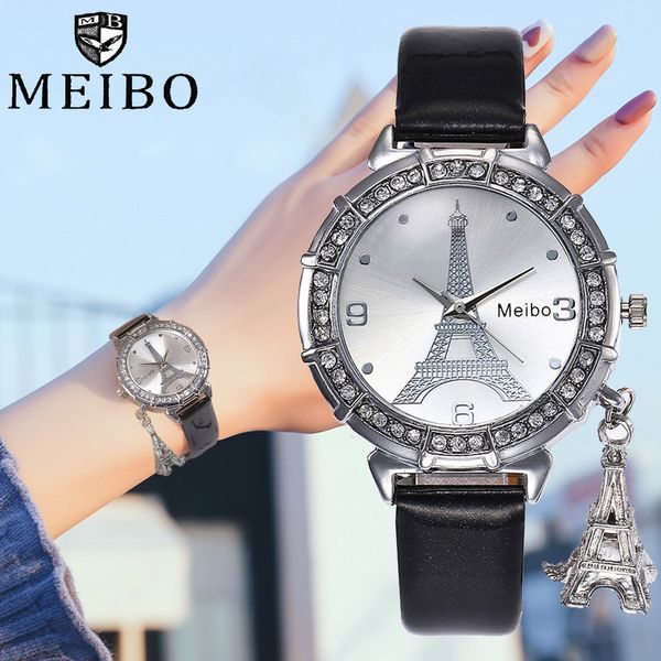 meibo modern women ladies elegant watches quartz wrist the eiffel tower rhinestone pendant wrist watch bayan kol saati, Slivery;brown
meibo modern women ladies elegant watches quartz wrist the eiffel tower rhinestone pendant wrist watch bayan kol saati, Slivery;brown