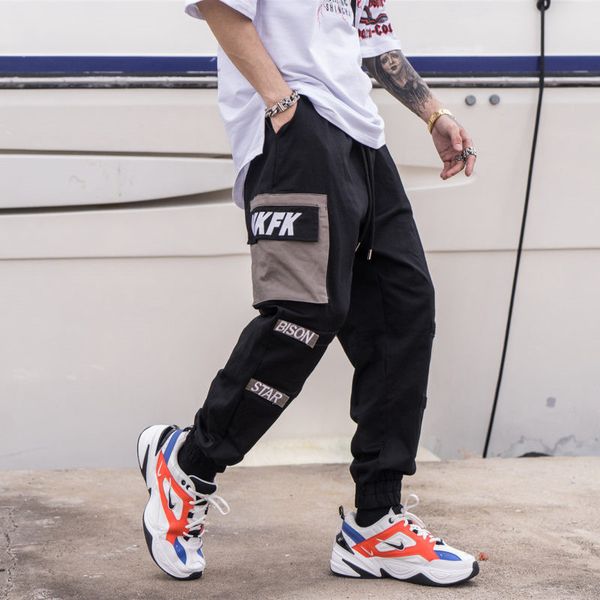 patchwork side pocket cargo pants men's harajuku streetwear harem joggers track hip hop trousers, Black
patchwork side pocket cargo pants men's harajuku streetwear harem joggers track hip hop trousers, Black