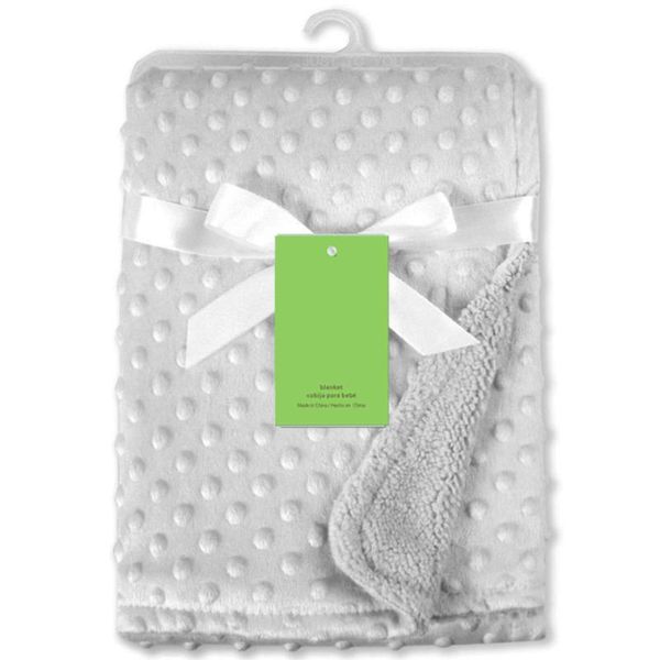 Soft Swaddle Bedding Quilt Newborn Baby Blanket Multifunction Receiving Solid Short Plush Warm Double Layer Toddler