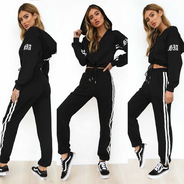 fashion ladies long sleeve hoodies pants sets designer brand tracksuit spring sports women clothing running sweatshirts jumper trousers suit, White
fashion ladies long sleeve hoodies pants sets designer brand tracksuit spring sports women clothing running sweatshirts jumper trousers suit, White