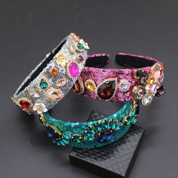 tiara hairband sequins handmade colorful flower crown handmade suture pearl hair jewelry for women baroque accessories 205, Golden;white
tiara hairband sequins handmade colorful flower crown handmade suture pearl hair jewelry for women baroque accessories 205, Golden;white