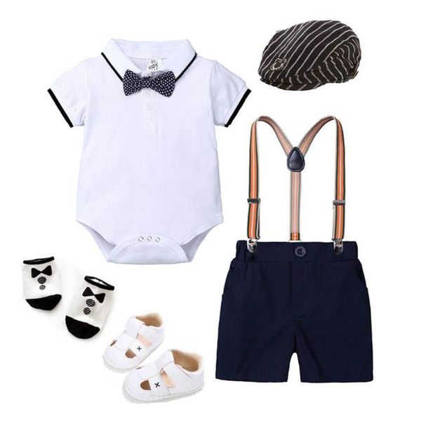 1 set kids baby boys clothes wedding birthday tuxedo cotton bodysuit+rompers shorts summer cool suit outfits baby p props, White
1 set kids baby boys clothes wedding birthday tuxedo cotton bodysuit+rompers shorts summer cool suit outfits baby p props, White