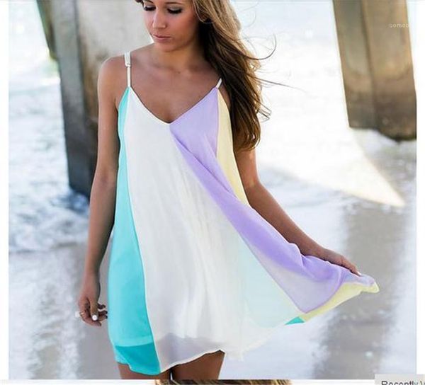 strap sleeveless ladies designer clothing loose casual female summer skirt chiffon contrast color womens dresses spaghetti, Black;gray
strap sleeveless ladies designer clothing loose casual female summer skirt chiffon contrast color womens dresses spaghetti, Black;gray
