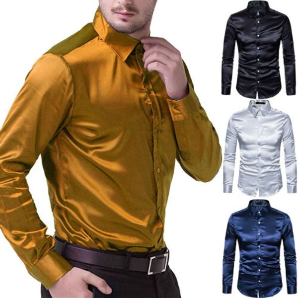 men formal satin shirts shiny silk wedding shirt fashion slim long sleeve shirt, White;black
men formal satin shirts shiny silk wedding shirt fashion slim long sleeve shirt, White;black