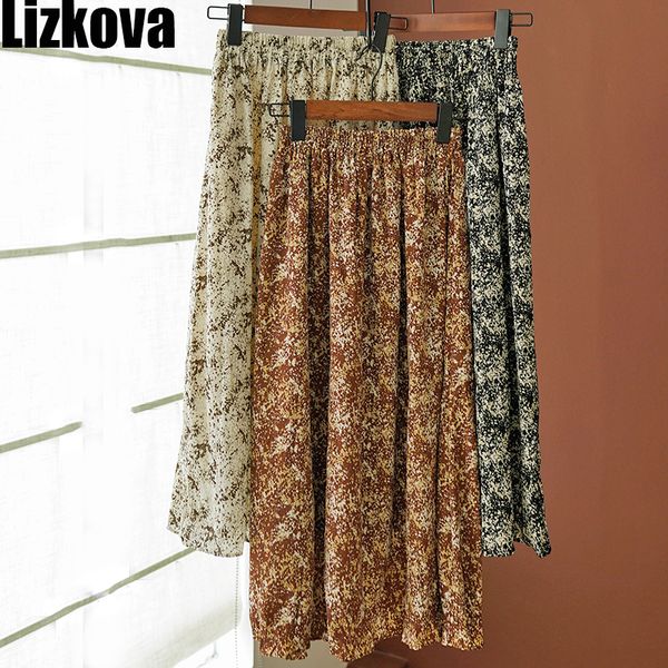 2020 spring chiffon skirt women floral high waist midi skirt koran style elastic waist skirt holiday wear h9329, Black
2020 spring chiffon skirt women floral high waist midi skirt koran style elastic waist skirt holiday wear h9329, Black