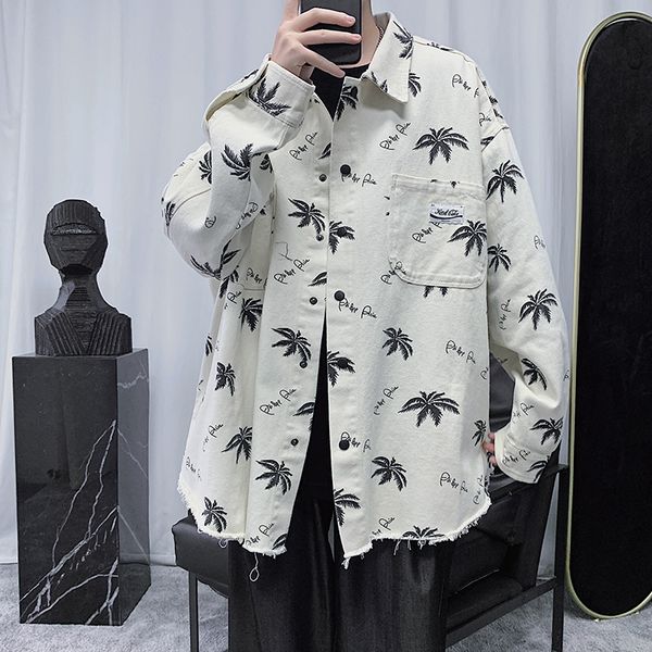 leaf denim jacket men's fashion printed casual denim jackets mens streetwear wild loose hip hop bomber jacket men outwear, Black;brown
leaf denim jacket men's fashion printed casual denim jackets mens streetwear wild loose hip hop bomber jacket men outwear, Black;brown
