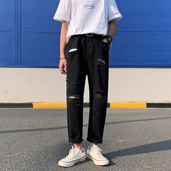 men's jeans fashion streetwear men vintage black gray color skinny destroyed ripped broken punk pants homme hip hop, Blue
men's jeans fashion streetwear men vintage black gray color skinny destroyed ripped broken punk pants homme hip hop, Blue